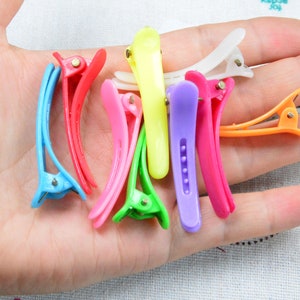 100pcs assorted color plastic hair clips, alligator hair clips barrettes 47x9mm