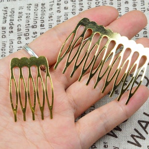 10 pcs/50 pcs gold hair combs, 5teeth/10teeth metal hair combs hair accessories