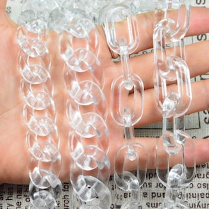 Clear plastic chain, transparent acrylic chain, glasses chain, bag chain