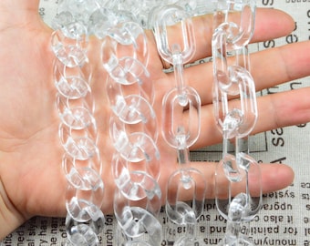 Chaîne en plastique transparent, chaîne en acrylique transparent, chaîne de lunettes, chaîne de sac