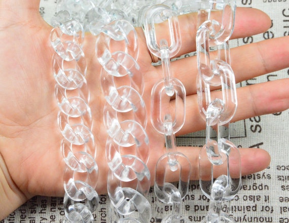 Clear plastic chain, transparent acrylic chain, glasses chain, bag chain