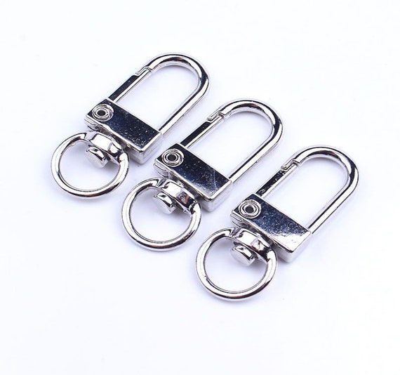 104PCS Swivel Snap Hooks with Key Rings, Metal Lobster Claw Clasp, Keychain  Rings for Crafts 1.25inch/32mm silver 32mm