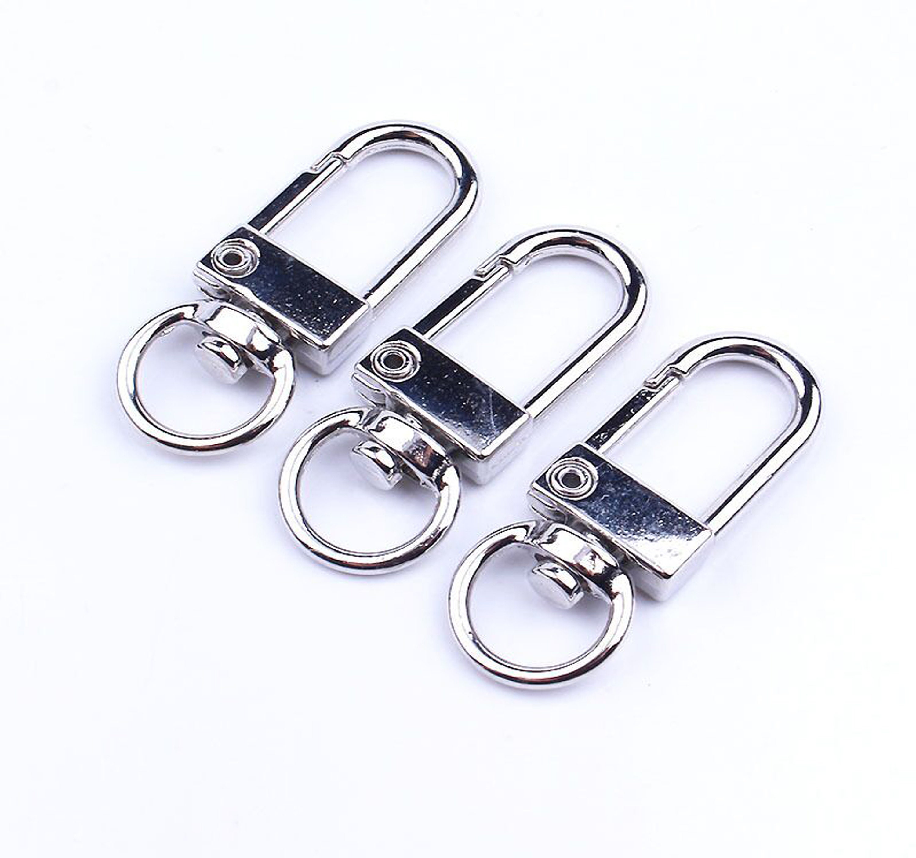 30Pcs Lobster Claw Clasps Keychain for Jewelry Making,Metal Lobster Clasp  Swivel Trigger Clips with Swivel Clasps Hook Clips Flat Split Keychain Ring