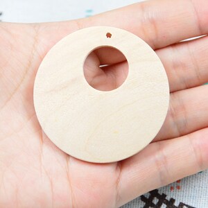 20 pcs wooden circles, unfinished convex round wood circle earring charms 50mm