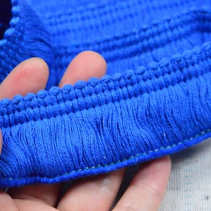 1.5&#39;&#39; Royal 100% Cotton fringe trim, Cotton brush fringe ribbon sewing trim