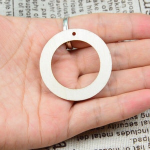 20 pcs wooden circles, flat round wood rings, wooden earrings circles 42mm
