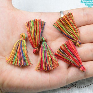 50 pcs multicolor cotton tassels 1.0&#39;&#39; mini tassels