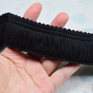 1,5 '' Schwarze 100% Baumwolle Fransenborte, Baumwollbürste Fransenband, Quaste Fransenband Fransenborte Nähen Kunsthandwerk