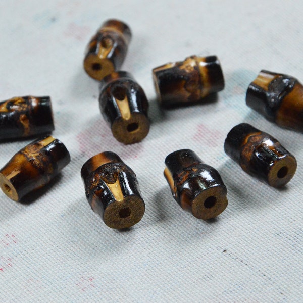 20pcs/50pcs Fired black Natural bamboo beads, Bamboo jointed beads, Jewelry beads, handmade creative beads 20mm