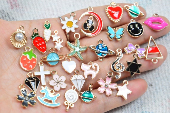 Enamel Charms - Colorful Gold Charms