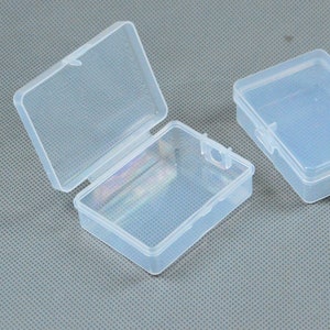 Clear plastic box, Rectangular Empty box, Jewelry beads storage box, plastic case container 5.1x6.8cm