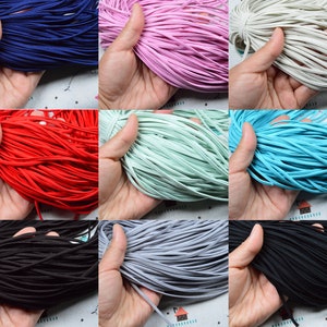 10 yds assorted color flat elastic cord stretch drawstring DIY face masks materials