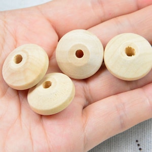 20pcs unfinished wooden beads, wood abacus 12x22mm