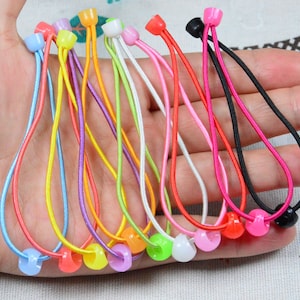 20pcs hair ties, assorted color elastic hair ties with plastic beads