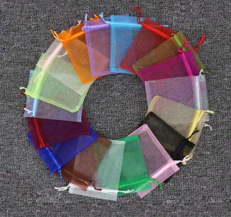 100 small organza bags Assorted color transparent organza Etsy