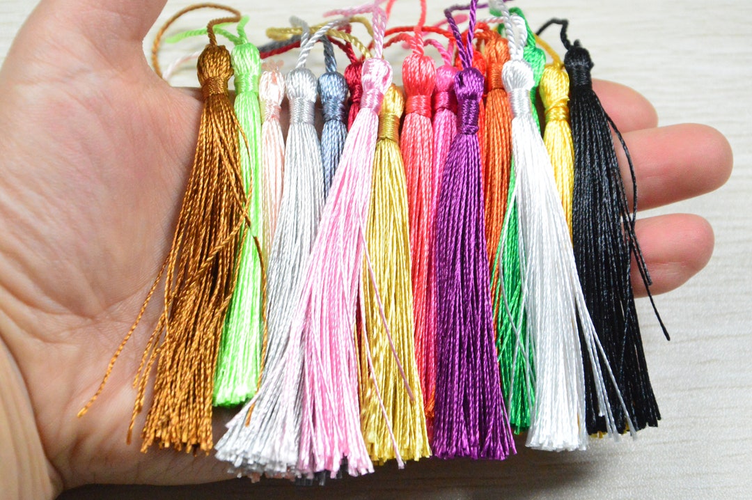 50pcs Assorted Tassels, 3'' Silk Tassel With 2'' Cord, Tassels for