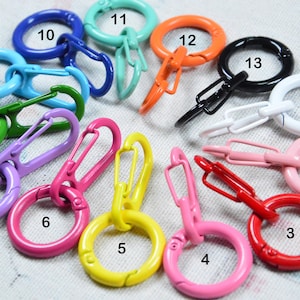 2 pcs/10 pcs Assorted color Lobster Claw clasp with round ring clasp, push opening clasp with spring circle ring clasps DIY jewelry supply