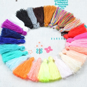 50 pcs/100 pcs cotton tassels, 1.0&#39;&#39; mini tassles, handmade tassels for jewelry crafts