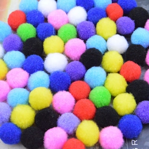 50pcs cotton Pom Poms, Assorted color cotton pompom balls, Handmade Craft Supply 20mm