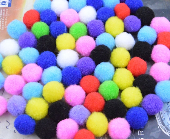 50pcs cotton Pom Poms, Assorted color cotton pompom balls, Handmade Craft  Supply 20mm