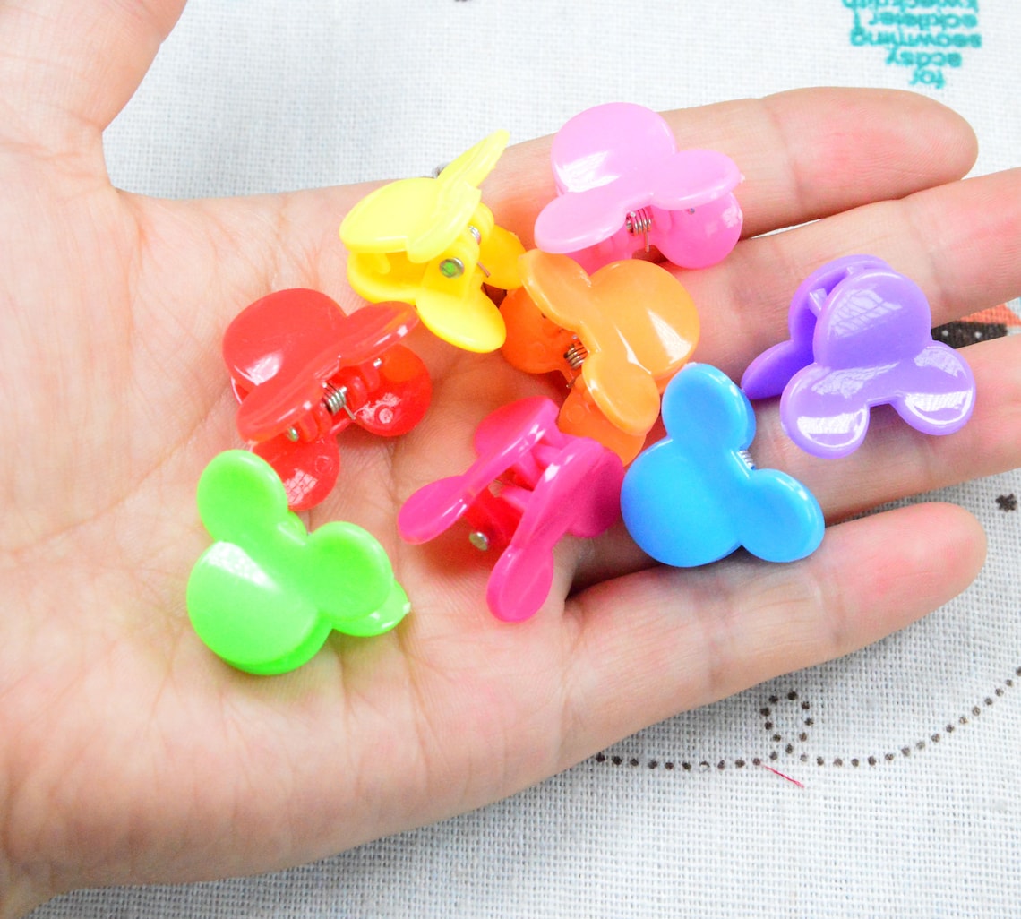100 Pcs Assorted Color Plastic Hair Clips Baby Clips Cartoon Etsy UK