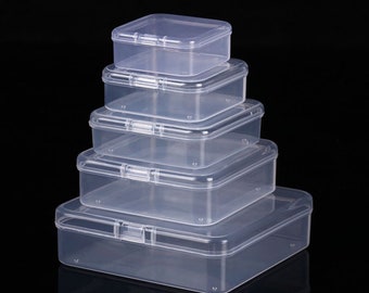 Square Plastic Box, Clear Square Box, Jewelry Beads Storage Box