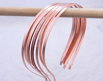 50pcs x 5mm Copper metal headbands, copper plated metal headbands, copper hair band