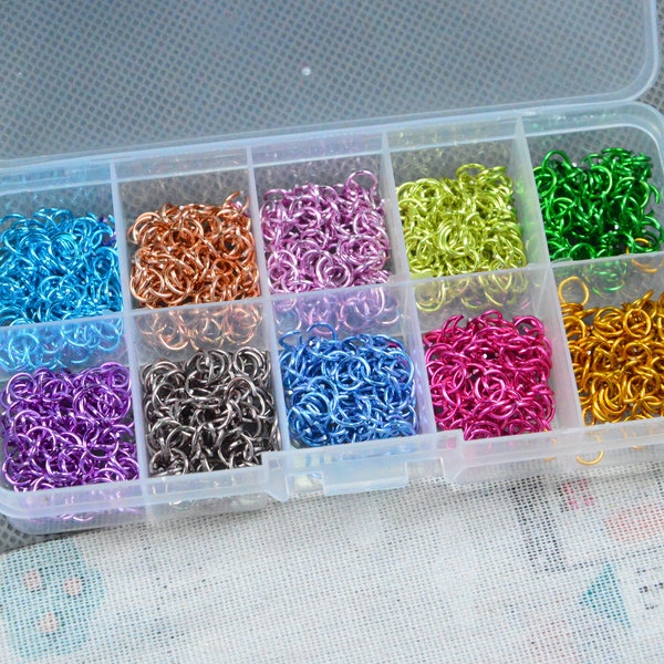 1000pcs - 20 gauge(0.8mm) Anodized Aluminum Jump Rings, open aluminum jumprings 6mm outside diameter