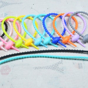 10 unids/set conector de correa de goma de silicona cierre de llavero cordón de goma elástico colgante de joyería banda de goma colgante de 22cm de largo