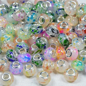 14mm large hole beads European beads, large hole spacer beads Jewelry bracelet beads, assorted grain acrylic beads