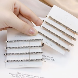 2 pcs/4 pcs/8 pcs Silver/Gold Bobby pins, Rhinestone bobby pins, Glitter crystal hair pins hair holder, Trendy hairpin, Bridal hair pins 7cm