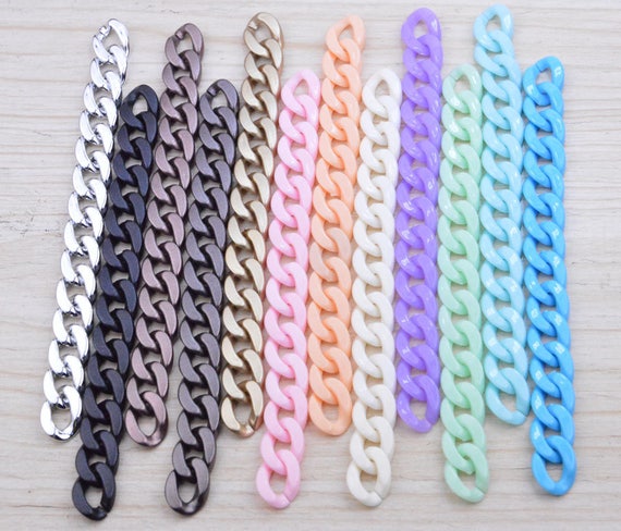 22 x 24mm Acrylic Chain Open Links, Plastic Chain Links, Purse Handle  Chain, by Yard, TR-12146
