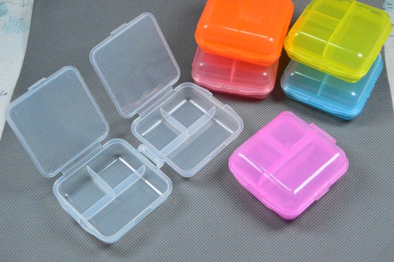 Assorted Color Double Layer Plastic Box Square Box, Jewelry Craft