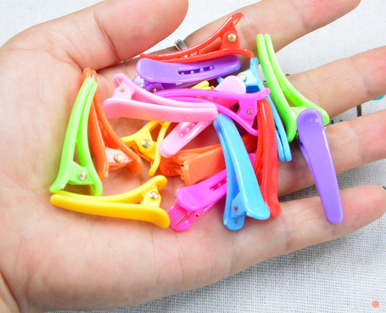 100 Pcs Assorted Color Plastic Hair Clips Alligator Clips Etsy UK
