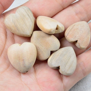 30pcs Unfinished wooden hearts, heart shape wood beads 20x22mm