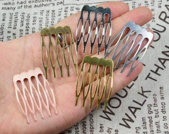 50 pcs 5teeth metal hair combs, jewelry hair accessories, choose your color