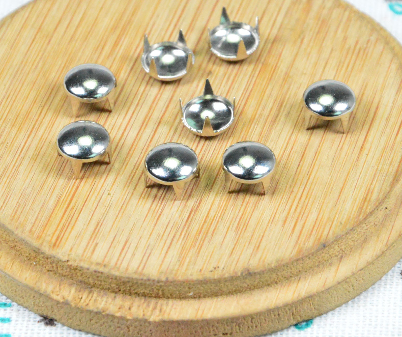 100 Silver Round Dome studs with 4 claws silver metal rivet Etsy
