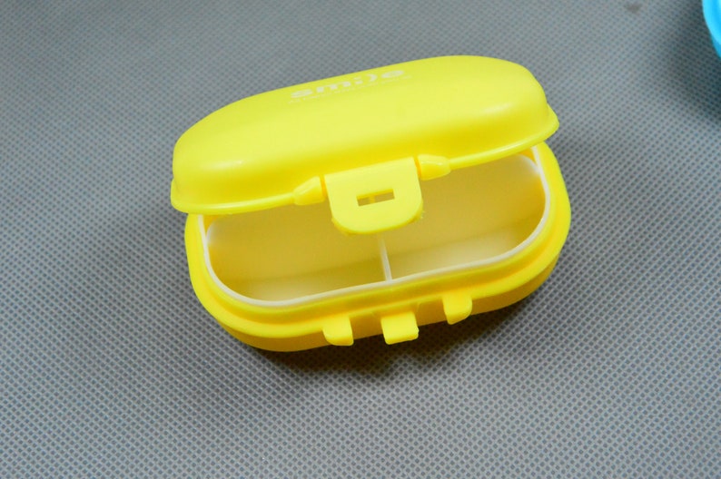 White/Green/Yellow/Blue Square plastic box individual 4 Grids white tray, Pill box, Medicine box storage, Jewelry beads organizer holder image 7