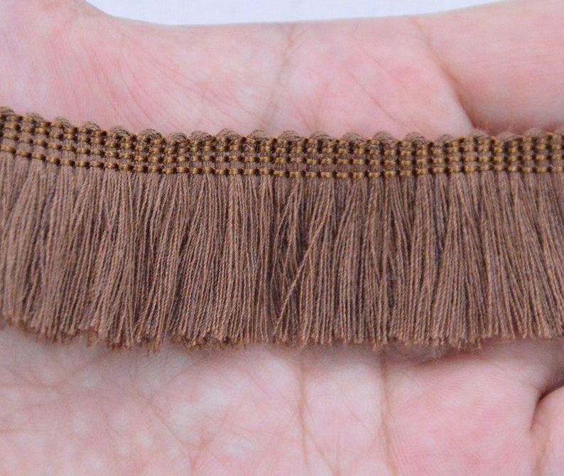 3m cotton fringe trim 1 wide brown Ethnic brush fringe Etsy