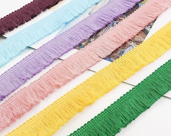 1'' wide Silk fringe trim, 10ft Silk tassel fringe ribbon, a strip of hanging threads tape border, thin brush fringe ribbon choose your like