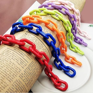 Assorted color Acrylic chain, Open link Chunky chain, Purse chain, Shoulder handbag strap bag handle bag chain