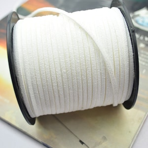 10 yds faux suede leather cord, White leather string cord 2.5mm
