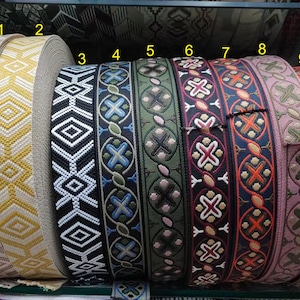 5cm Width Geometric Jacquard ribbon trim, Geometric floral Woven ribbon for Webbing Bag strap, bag handbag strap Guitar strap supply