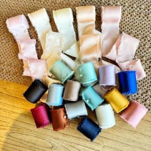 5m silk ribbon Bouquet Ribbon 1 3/5&quot; Raw Edge silk Ribbon For Wedding Invitation Stationary Gift Wrap Hand Dyed ribbon