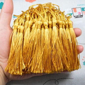 100 pcs old gold silk tassels, 3.0&#39;&#39; silk tassles with 2&#39;&#39; cord