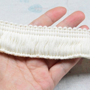 Beige 100% cotton brush fringe, 1.5&#39;&#39; wide cotton tassel fringe ribbon, cotton fringe trim, sewing crafts
