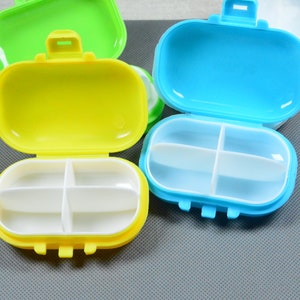 White/Green/Yellow/Blue Square plastic box individual 4 Grids white tray, Pill box, Medicine box storage, Jewelry beads organizer holder image 6