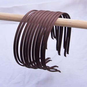 10pcs x 5mm satin headbands, Brown satin covered metal headbands, satin hair bands