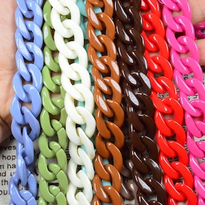 plastic chain, acrylic chain with flat open links, glasses chain, necklace chain