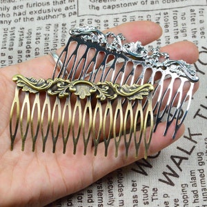 10pcs filigree flower metal hair combs, 14teeth metal combs, wedding accessories